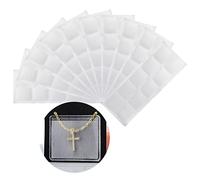 THOANBY Cartes de présentation transparentes pour colliers, pochettes adhésives pour bijoux, cartes, pochette à chaîne, L, Comme décrit