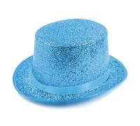 THOANBY Chapeau haut-de-forme Fedora à paillettes à large bord pour défilé, carnaval, vacances, costume de magicien à bord court pour femmes