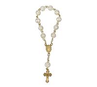 THOANBY Chapelet de baptême en acrylique pour mariage, fête, chapelet catholique fausses perles, baptême, communion, fête de mariage, One Size, Comme décrit