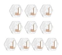 THOANBY Crochet de Salle de Bain,Lot de 10 Crochets adhésifs Transparents élégants sans perçage pour Le Rangement Mural de la Cuisine