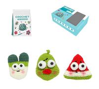 THOANBY Fil à Crocheter,Ensemble de Plantes en Pot de Fleurs au Crochet pour débutant Adulte Comprenant des Instructions étape par étape,des Fils à Crocheter,Un marqueur à Tricoter