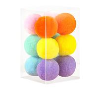 THOANBY Lot de 12 petites balles colorées en peluche de 4,6 cm et 3 cm pour chaton - Jouet interactif d'intérieur pour chats d'intérieur