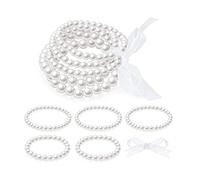 THOANBY Lot de 5 bracelets de perles d'imitation - Fil artificiel - Accessoires de mariage pour femme