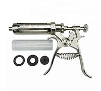 THOHR Seringue Bovine, seringue Continue réglable Outil vétérinaire pour bovins et chèvres porcs, seringue Dosage Automatique précis seringue vétérinaire chromé,50ML