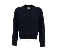 Thom Browne - Cardigan Bombe Point Ottoman Milano 4-Bar - Femme - Vestes - Bleu - Taille: 38 FR