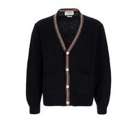 Thom Browne - Cardigan Hector Patchwork Donegal Intarsia - Homme - Pulls - Bleu - Taille: 2XL