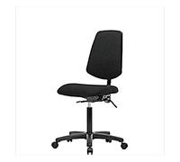 Thomas 1163H96 Chaise de banc en tissu avec dossier moyen sans inclinaison, base en nylon, accoudoirs réglables, anneau noir pour pieds, patins Bleu
