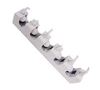 Accroche balais grand modèle - THOMAS - 5 encoches - 6 crochets - Plastique - Fixation murale