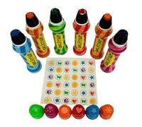Thomas & Anca Club Supplies Ltd 6 tampons de bingo de 35 ml pour billets de bingo, 6 tampons Jolly Bingo Dabbers avec 6 couleurs et 6 formes amusantes pour enfants