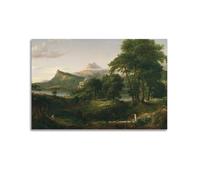 Thomas Cole The Course of Empire The Arcadian Or Pastoral State Impression sur toile Décoration murale moderne pour chambre à coucher 20 x 30 cm