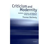 Thomas Docherty Criticism and Modernity (Relié)