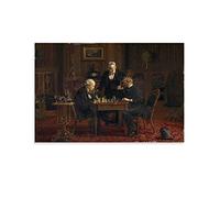 Thomas Eakins The Chess Player Poster sur toile Décoration murale moderne pour chambre à coucher 40 x 60 cm