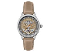 Thomas Earnshaw Baron ES-8187 Montre automatique avec bracelet en cuir pour homme 43 mm, Vert marais
