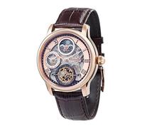 Thomas Earnshaw Longitude Shadow ES-8063-02 Montre automatique pour homme Avec cadran en or rose à mécanisme apparent et bracelet en cuir marron