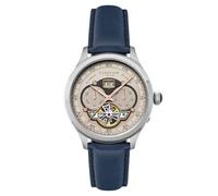 Thomas Earnshaw - Montre automatique pour homme Baron Grand Date avec calendrier, cœur ouvert, 43 mm, bracelet en cuir ES-8187, 43.0mm