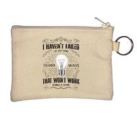 Thomas Edison Porte-clés avec inscription « I Haven't Failed I've Just Found 10000 Ways That Don't Work » Beige