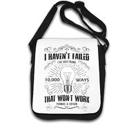 Thomas Edison Sac à bandoulière avec inscription « I Haven't Failed I've Just Found 10000 Ways That Don't Work » Blanc