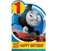 Thomas & Friends - Carte de voeux "Peep Peep", 1er anniversaire - Carton SG31175 (Taille unique) (Bleu/Rouge)
