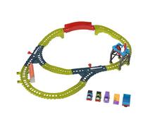 Thomas & Friends Coffret Voie Ferrée Collaboratif Thomas et ses amis locomotives à pousser Percy et Kara pour les enfants à partir de 3 ans, HVX61
