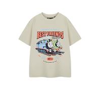 THOMAS & FRIENDS & Friends T-Shirt Graphique Beige pour garçons | T-Shirt à Manches Courtes Meilleurs Amis | Vêtements de Personnage pour Enfants | Thomas la Conception du Moteur du réservoir