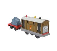 Thomas & Friends Locomotive Motorisée À Piles Thomas Et Ses Amis Toby Avec Wagon De Marchandises Série « Tous En Avant ! », Renforcement Motricité Fine, Jouet Enfant, A Partir De 3 Ans, HTN30