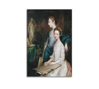 Thomas Gainsborough Painter Works (portrait des filles de l'artiste) Impression sur toile Décoration murale d'intérieur moderne 20 x 30 cm