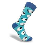 Thomas Joseph Paire de chaussettes Motif mouton, turquoise, M-L