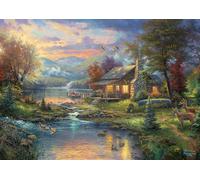 Thomas Kinkade, Nature Paradise, Puzzle de 500 pièces dans Une boîte nostalgique, Coloré