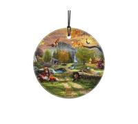 Thomas Kinkade Studios - Disney - Fox and The Hound - Forever Friends - Impression sur verre à suspendre Starfire Prints de 8,9 cm - Collection sous licence officielle - Idéal pour offrir et