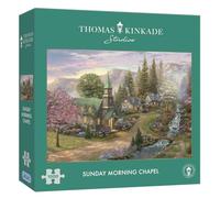 Thomas Kinkade : Sunday Morning Chapel Puzzle de montagne de 1000 pièces | Planche recyclée durable de qualité supérieure | Cadeau pour adultes | Gibsons Games