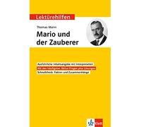 Thomas Mann Klett Lektürehilfen Thomas Mann, Mario und der Zauberer: Int (Poche)