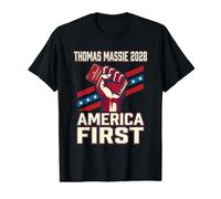 Thomas Massie 2028, Premier Patriote constitutionnel de l'Amérique T-Shirt Graphique avec Valeur