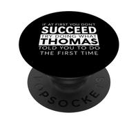 Thomas Nom drôle Blague Noël Anniversaire Papa Homme père Tom PopSockets PopGrip Adhésif