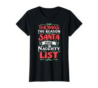Thomas Père Noël avec Inscription Humoristique Thomas T-Shirt Graphique avec Valeur