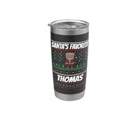 Thomas préféré du Père Noël drôle Nom Thomas Gobelet isotherme en acier inoxydable double paroi