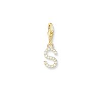 THOMAS SABO 1982-414-14 Pendentif lettre S avec pierres blanches Plaqué or jaune 750 et argent sterling 925