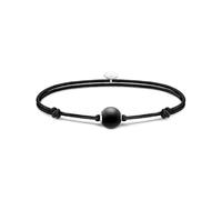Thomas Sabo Femme Bracelet Karma Secret avec Noir Bead en Obsidienne Mate Argent Sterling 925, Nylon A2101-172-11