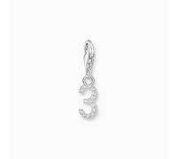 Thomas Sabo Breloque Charm chiffre 3 en argent, ornée de pierres blanches Argent Sterling 925