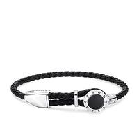 THOMAS SABO A1864-982-11-L25v Bracelet pour homme en cuir noir et argent sterling 925