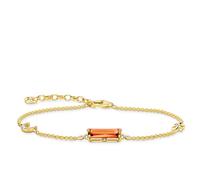 THOMAS SABO A1958-971-8-L19V Bracelet pour femme en argent sterling 925 avec pierre orange, étoiles et lune, longueur 19 cm, Mittelgroße, Argent sterling, Oxyde de zirconium