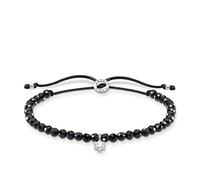 THOMAS SABO A1987 Bracelet perles noires avec pierre blanche en argent sterling 925, 13,00-20,00 cm, Argent sterling, Non applicable
