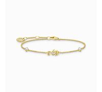 Thomas Sabo A2061-414-14 Bracelet hippocampe en argent sterling 925 plaqué or jaune 750, 19.00 cm, Argent sterling, Oxyde de zirconium
