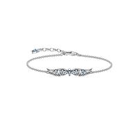 THOMAS SABO A2069-644-1-L19V Bracelet pour femme en argent sterling 925 avec ailes de phénix et pierres bleues Longueur 16-19 cm, 16-19 cm, Argent sterling, Oxyde de zirconium