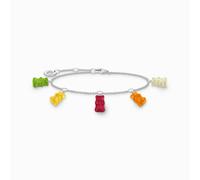 Thomas Sabo A2152-017-7-L19V Bracelet argenté avec cinq oursons d'or colorés