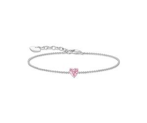 THOMAS SABO A2157-051-9 Bracelet en argent sterling 925 avec cœur en oxyde de zirconium blanc, Eine Grösse, Argent sterling, Oxyde de zirconium