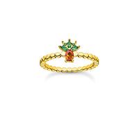 Thomas Sabo , Anneau argent sterling Oxyde de Zirconium femme, Gold-Orange-Grün, TR2352-472-7-56