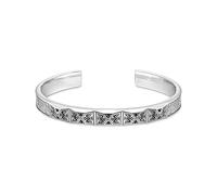 THOMAS SABO AR113-643-11-L16 Bracelet jonc à facettes avec pierres noires argentées Longueur 16 cm, Mittelgroße, Argent sterling, Oxyde de zirconium