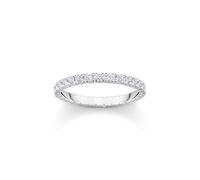 THOMAS SABO Bague au design délicat avec pierres blanches - Argent sterling 925 recyclé - Oxyde de zirconium TR2467-051-14, 56, Métal précieux