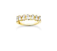 Thomas Sabo Bague blanche pierres or Argent Sterling 925, Doré Or Jaune 18 Carats