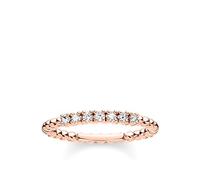 THOMAS SABO Bague boules avec pierres blanches en argent plaqué or rose TR2323-416-14-52, Ringgröße 52, Argent sterling, Zircone cubique